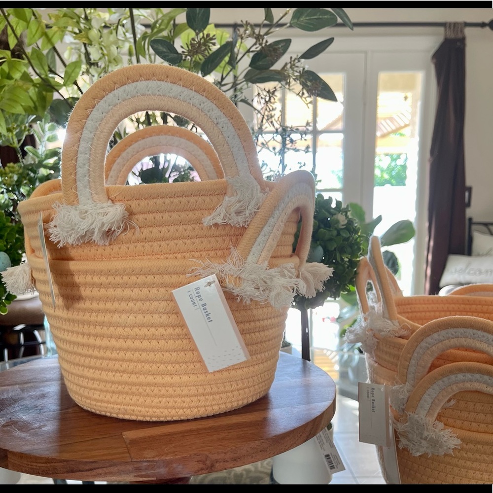 HP NEW Set of 2- Target Rainbow Rope Baskets - Picture 6 of 14